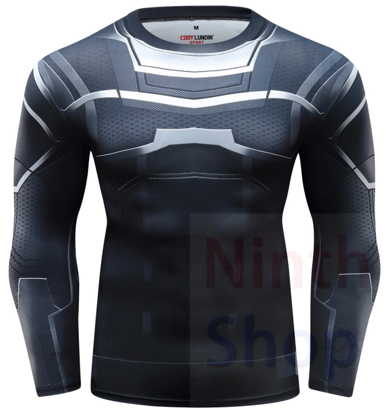 Men's Compression Sports Shirt  Running Functional Long Sleeve Tee Cool Dry Long Sleeve Base Layer Shirts Printing Long Sleeve