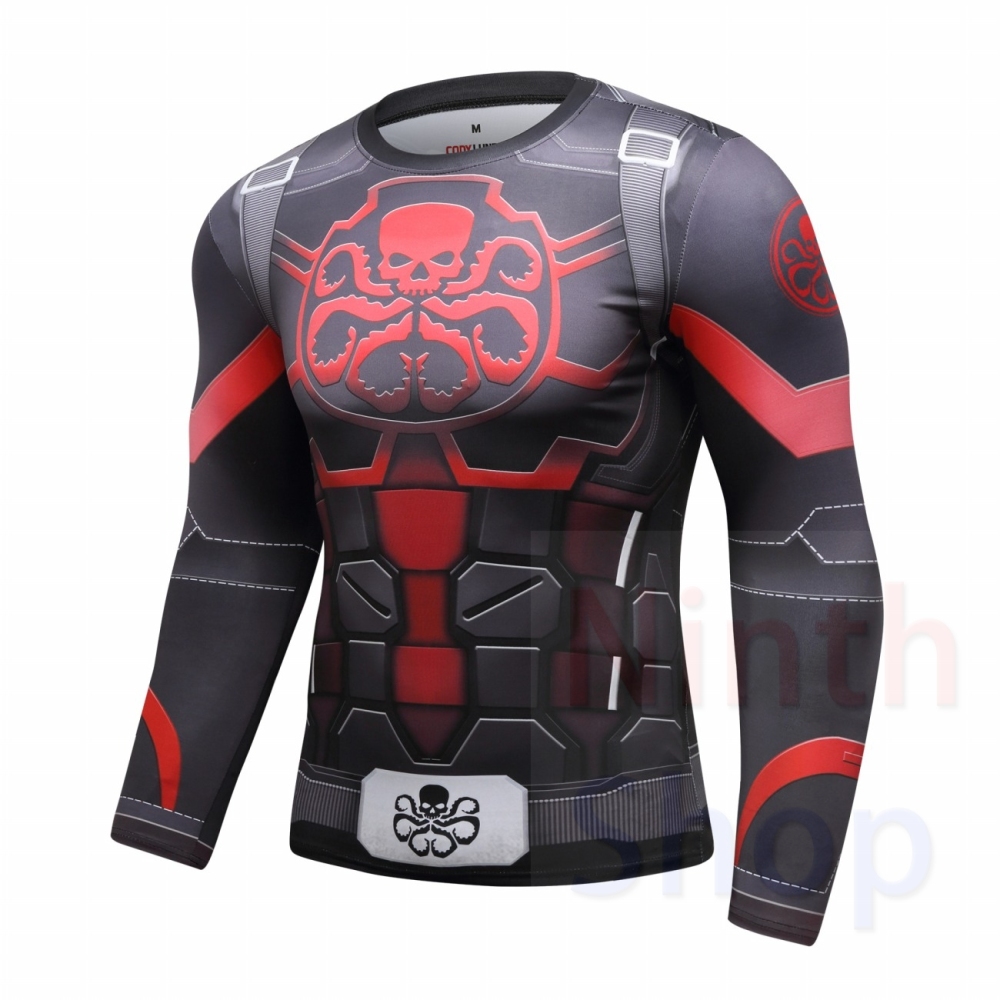 Men's Compression Sports Shirt  Running Functional Long Sleeve Tee Cool Dry Long Sleeve Base Layer Shirts Printing Long Sleeve