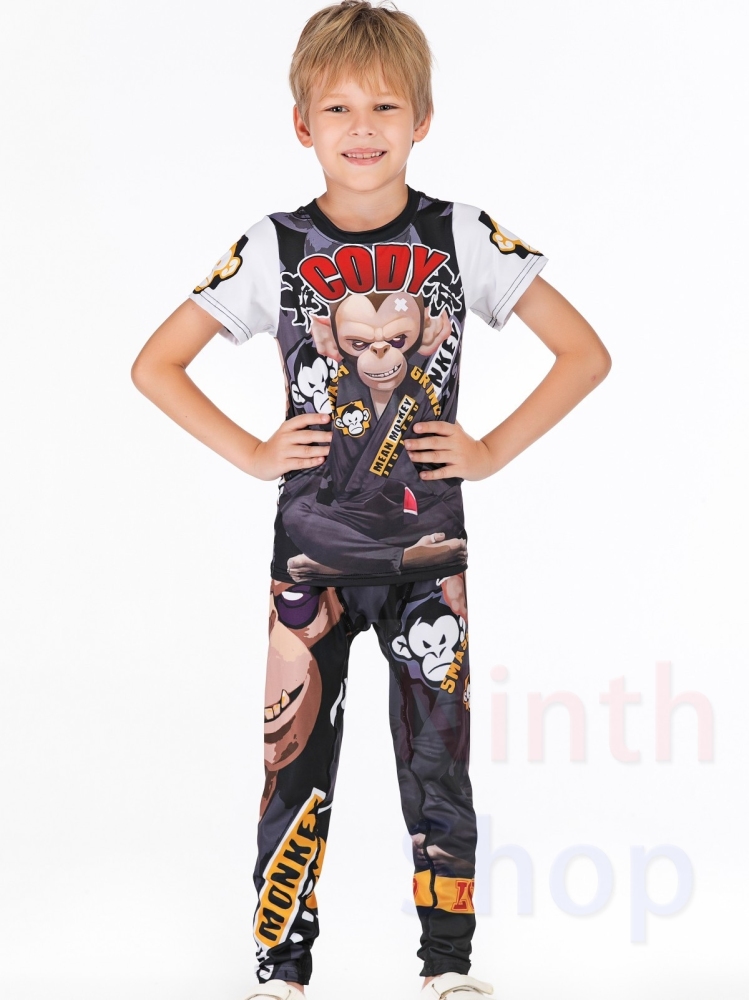 Boy's Compression Sports Fitness Shirt Running Shirt Base Layer T-Shirts 3D Printing Shirt Quick Dry Short Sleeve Tee