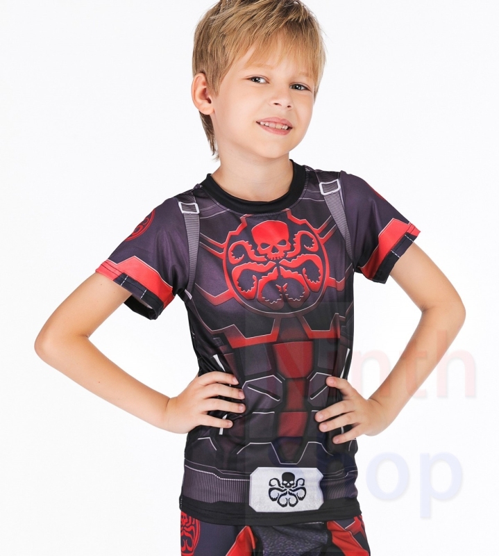 Boy's Casual T-Shirts Avengers T-Shirts Quick Dry Short Sleeve Tee Compression Sports Fitness Shirt Running Shirt