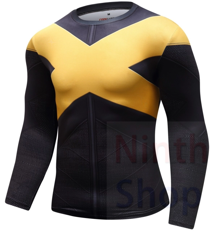 Men's Compression Sports Shirt  Running Functional Long Sleeve Tee Cool Dry Long Sleeve Base Layer Shirts Printing Long Sleeve