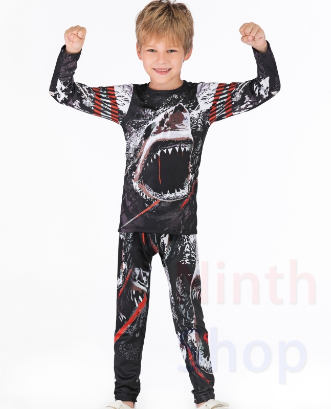 Boy's Compression Sports Long Shirt Base Layer Long Sleeve Kids Sport Running T-Shirt Quick Dry Outdoor Long Sleeve Tee