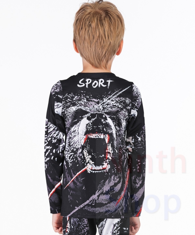 Boy's Compression Sports Long Shirt Base Layer Long Sleeve Kids Sport Running T-Shirt Quick Dry Outdoor Long Sleeve Tee