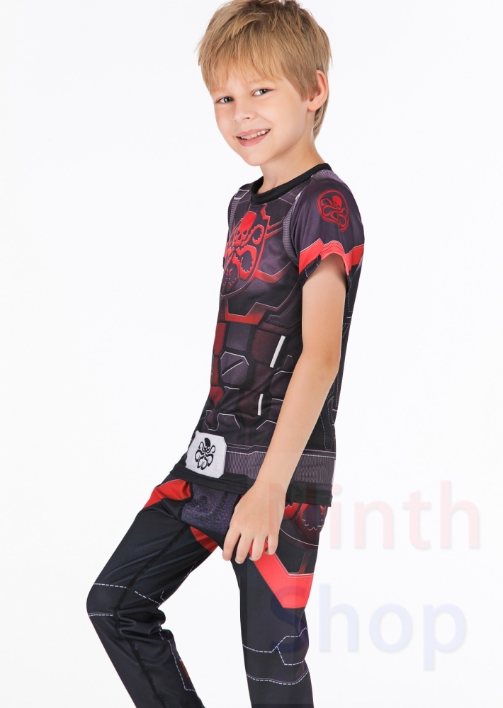 Boy's Casual T-Shirts Avengers T-Shirts Quick Dry Short Sleeve Tee Compression Sports Fitness Shirt Running Shirt