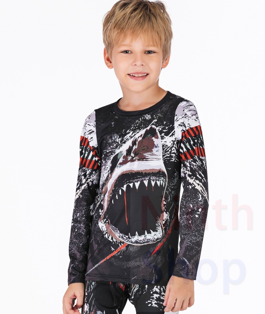 Boy's Compression Sports Long Shirt Base Layer Long Sleeve Kids Sport Running T-Shirt Quick Dry Outdoor Long Sleeve Tee