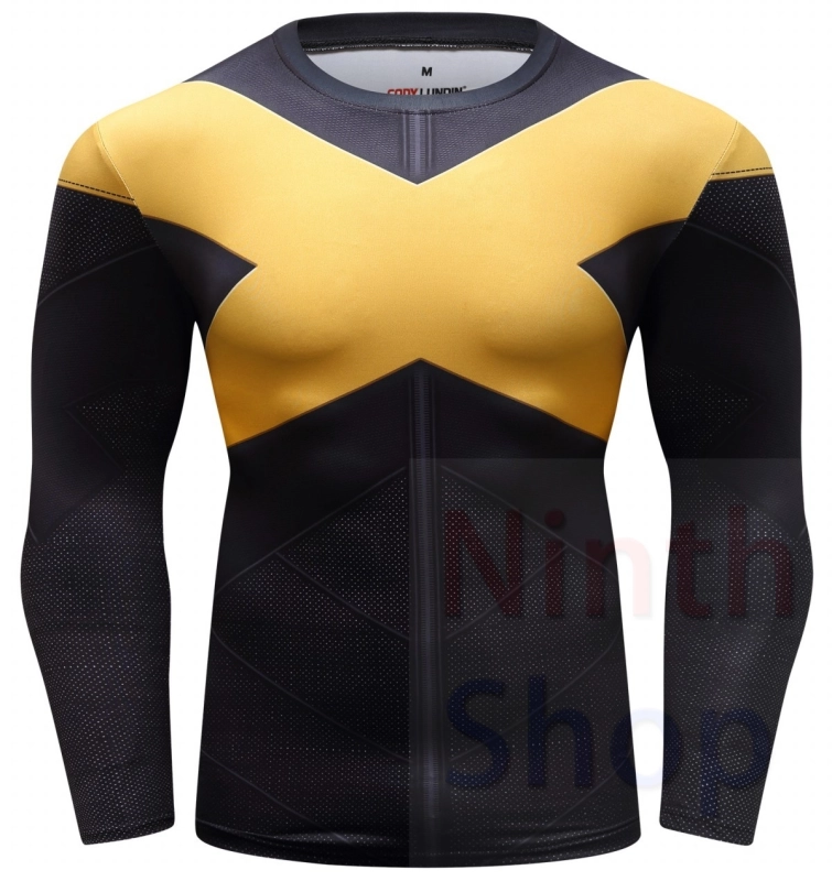 Men's Compression Sports Shirt  Running Functional Long Sleeve Tee Cool Dry Long Sleeve Base Layer Shirts Printing Long Sleeve