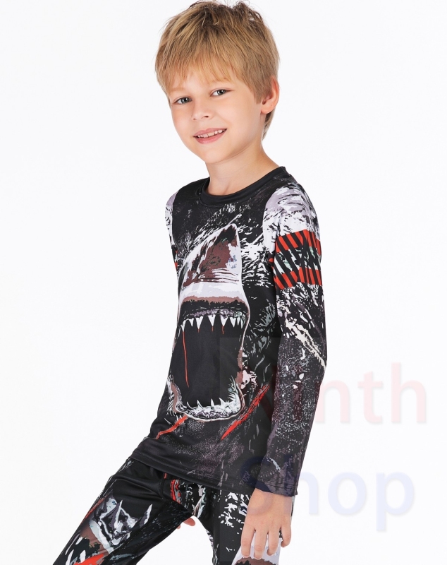 Boy's Compression Sports Long Shirt Base Layer Long Sleeve Kids Sport Running T-Shirt Quick Dry Outdoor Long Sleeve Tee