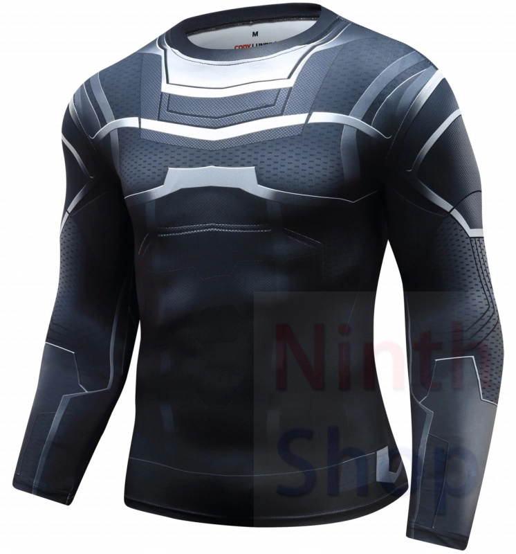 Men's Compression Sports Shirt  Running Functional Long Sleeve Tee Cool Dry Long Sleeve Base Layer Shirts Printing Long Sleeve