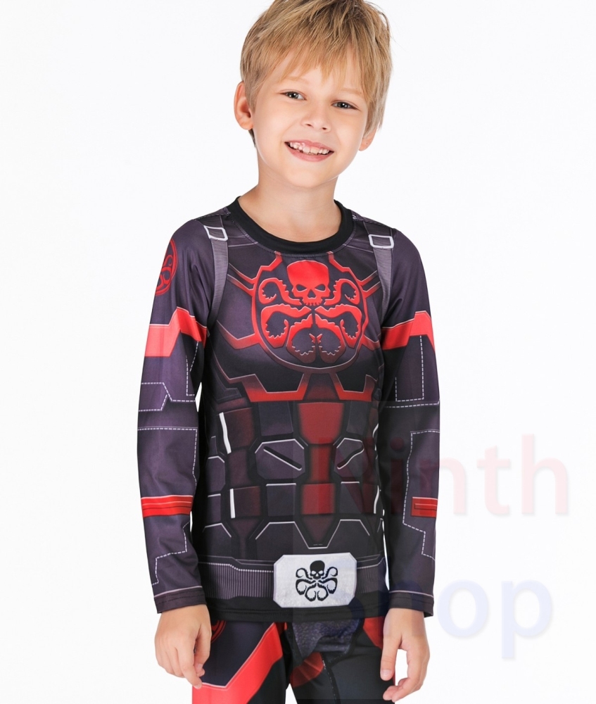 Boy's Compression Sports Long Shirt Base Layer Long Sleeve Kids Sport Running T-Shirt Quick Dry Outdoor Long Sleeve Tee