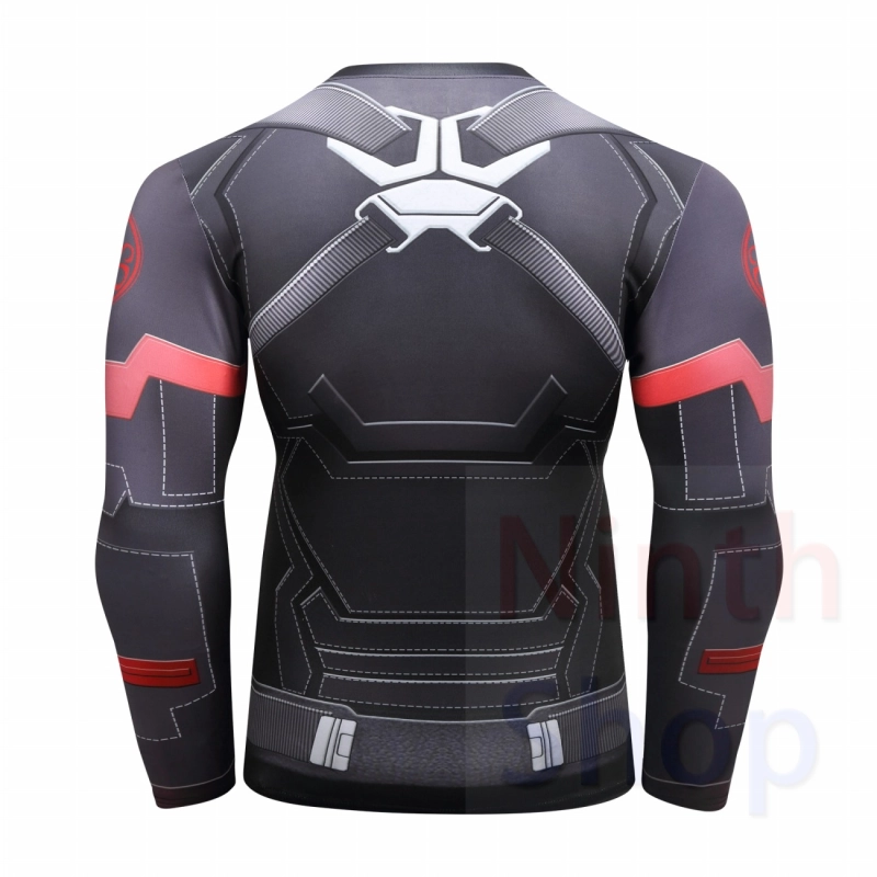 Men's Compression Sports Shirt  Running Functional Long Sleeve Tee Cool Dry Long Sleeve Base Layer Shirts Printing Long Sleeve