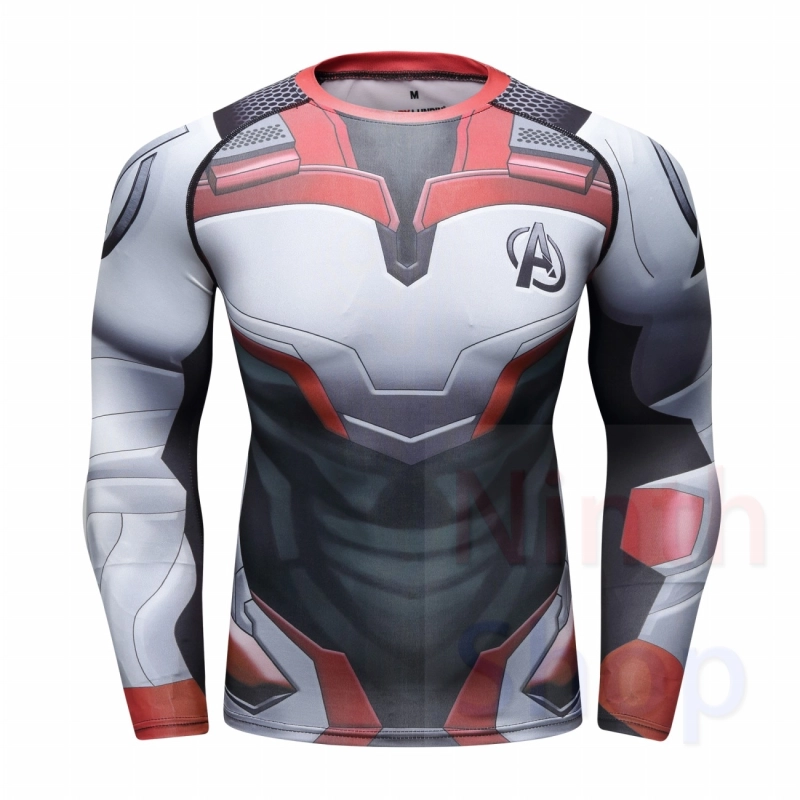 Men's Compression Sports Shirt  Running Functional Long Sleeve Tee Cool Dry Long Sleeve Base Layer Shirts Printing Long Sleeve