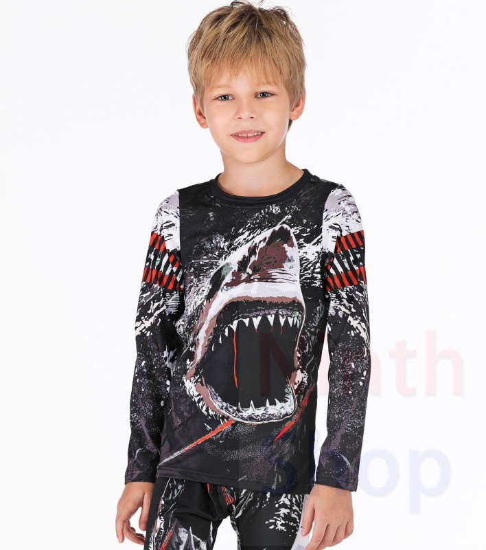 Boy's Compression Sports Long Shirt Base Layer Long Sleeve Kids Sport Running T-Shirt Quick Dry Outdoor Long Sleeve Tee