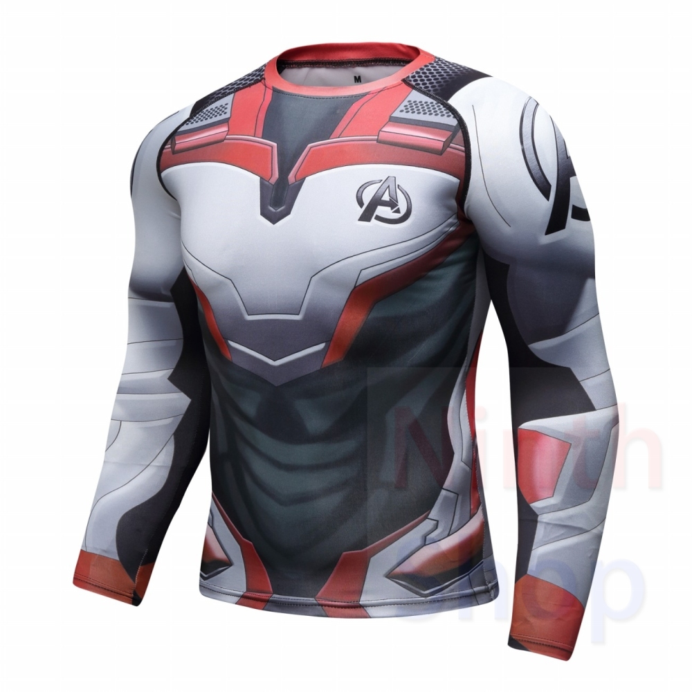 Men's Compression Sports Shirt  Running Functional Long Sleeve Tee Cool Dry Long Sleeve Base Layer Shirts Printing Long Sleeve