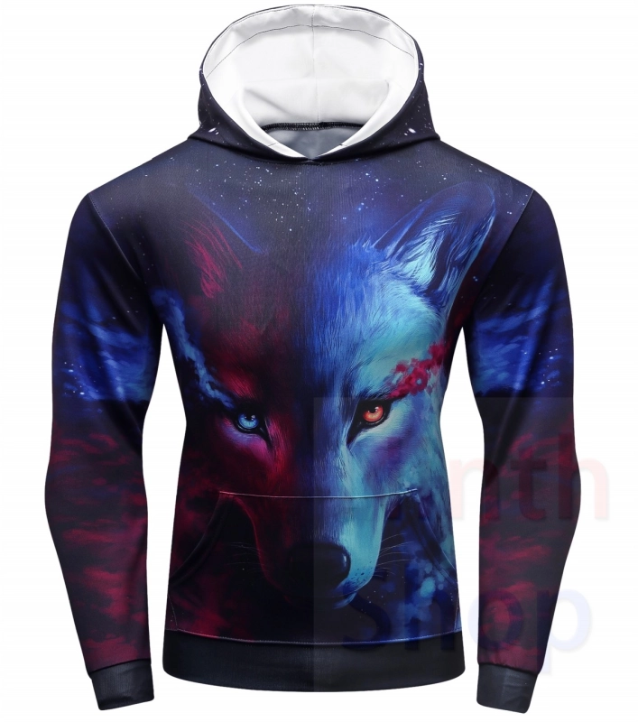 Men's Hoodies 3D Color Printing Loose Fashion Pullover Sports Hoodie Quick-Dry Long Sleeves Hoodies