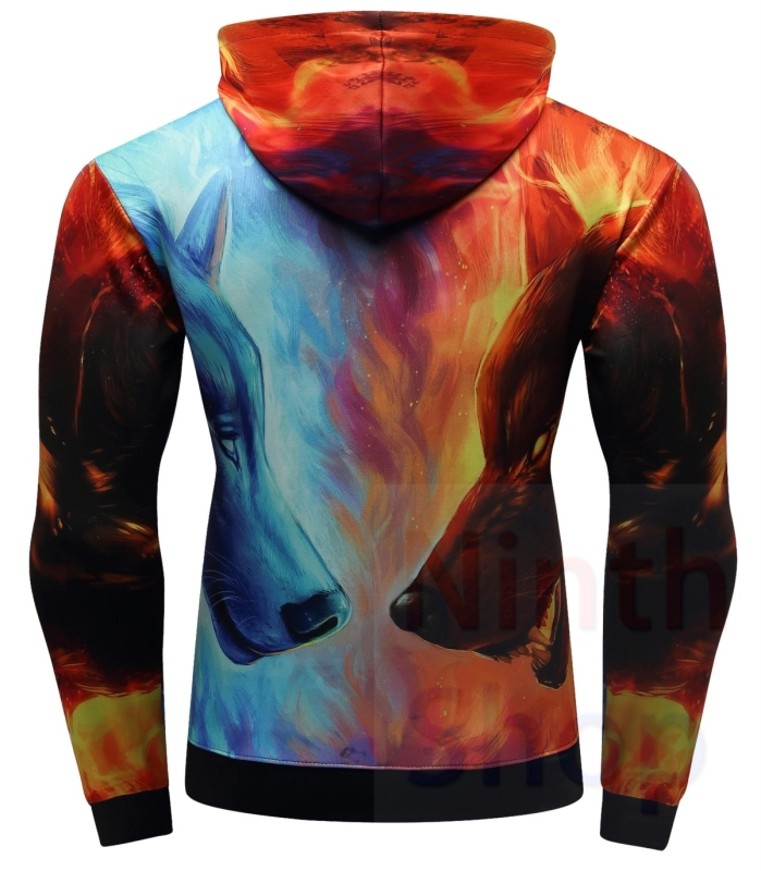 Men's Hoodies 3D Color Printing Loose Fashion Pullover Sports Hoodie Quick-Dry Long Sleeves Hoodies