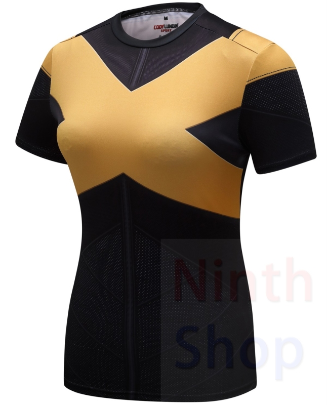 Women's Tight Sports Fitness Shirt X-Men: Dark Phoenix Clothes Quick-Dry Functional Short Sleeve Outdoor Shirt