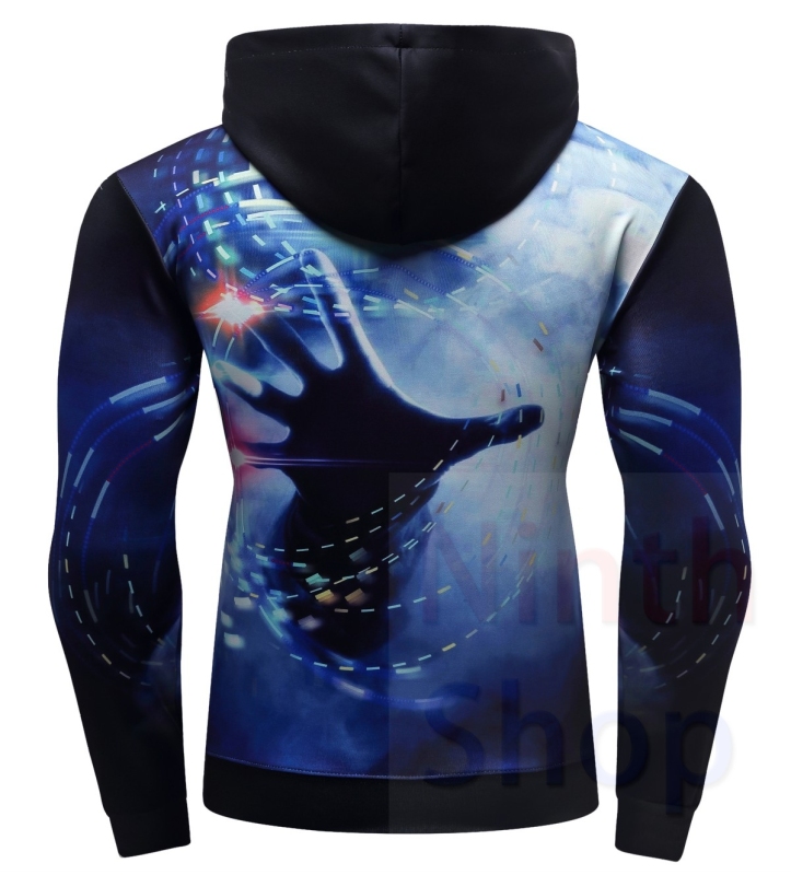 Men's Hoodies 3D Color Printing Loose Fashion Pullover Sports Hoodie Quick-Dry Long Sleeves Hoodies