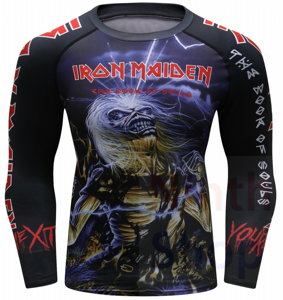 Men's MMA Compression Shirt Sports Fitness Tight Long Sleeve Tee Quick-Dry Functional Long Shirts