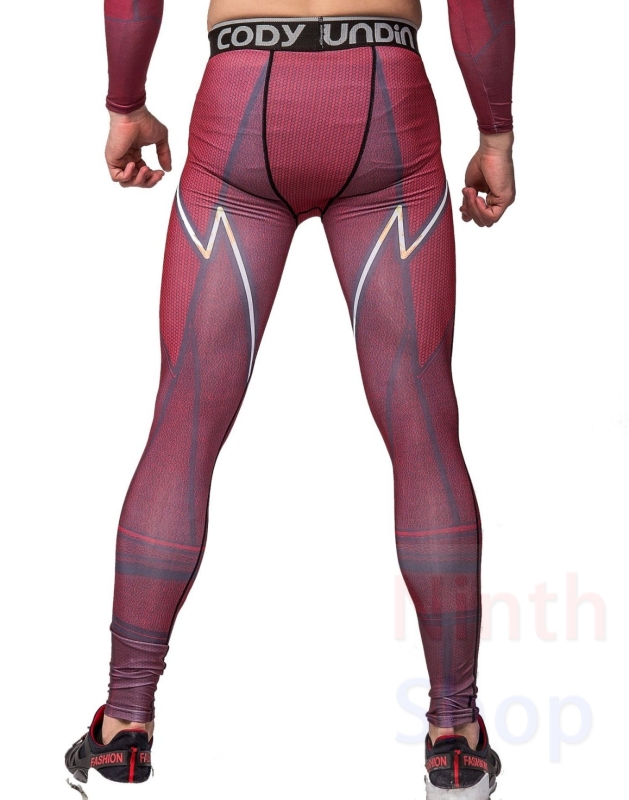 Men's Compression Elastic Tight Leggings Sport Lightning Printing Pants