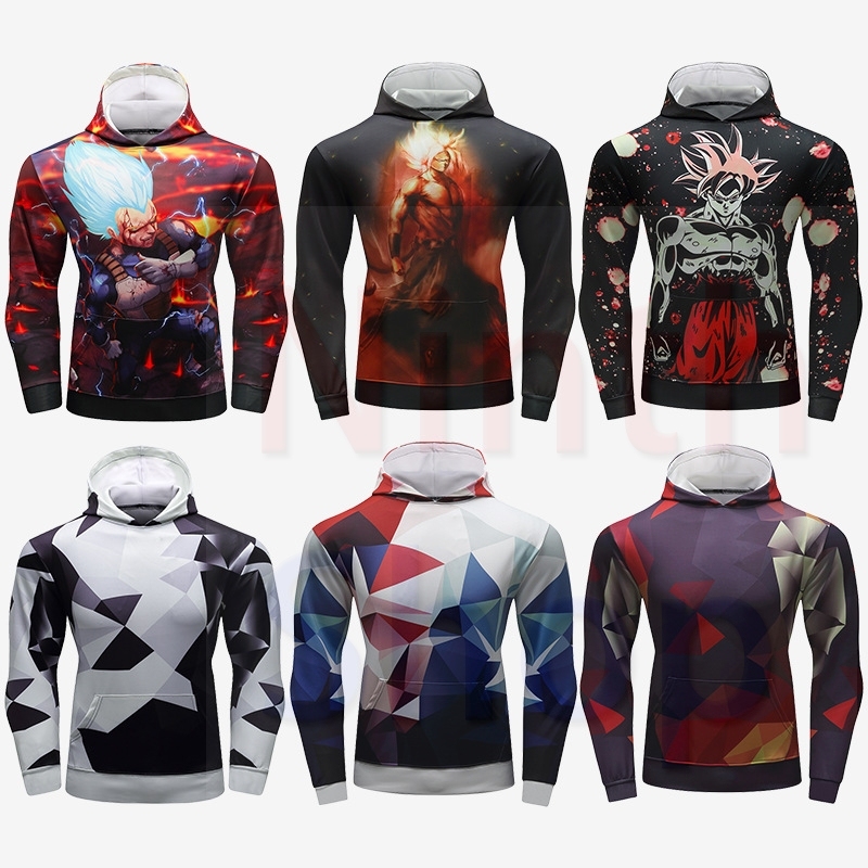 Men's Hooded Long Sleeves Fitness Quick-Dry Pullover New Outdoor Running 3D Printed Adult Graphic Hooded Top Hoodies with Pocket