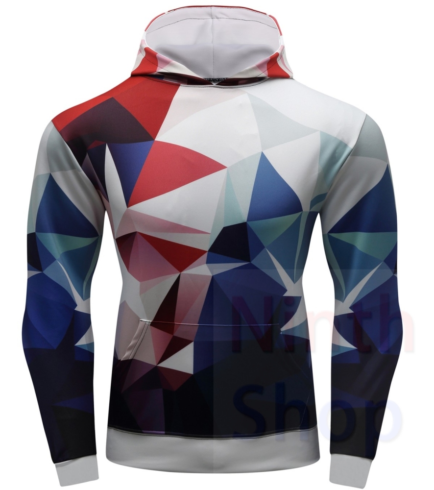 Men's Hooded Long Sleeves Fitness Quick-Dry Pullover New Outdoor Running 3D Printed Adult Graphic Hooded Top Hoodies with Pocket