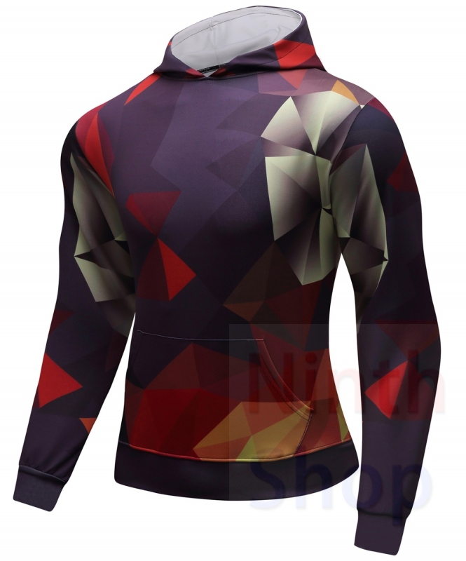 Men's Hooded Long Sleeves Fitness Quick-Dry Pullover New Outdoor Running 3D Printed Adult Graphic Hooded Top Hoodies with Pocket