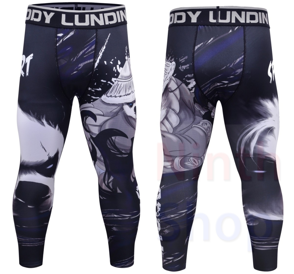 Men's New Fitness Compression Leggings Anti-wear Pants Running Yoga Quick Dry 3D Printed Breathable Tight Pants For Men