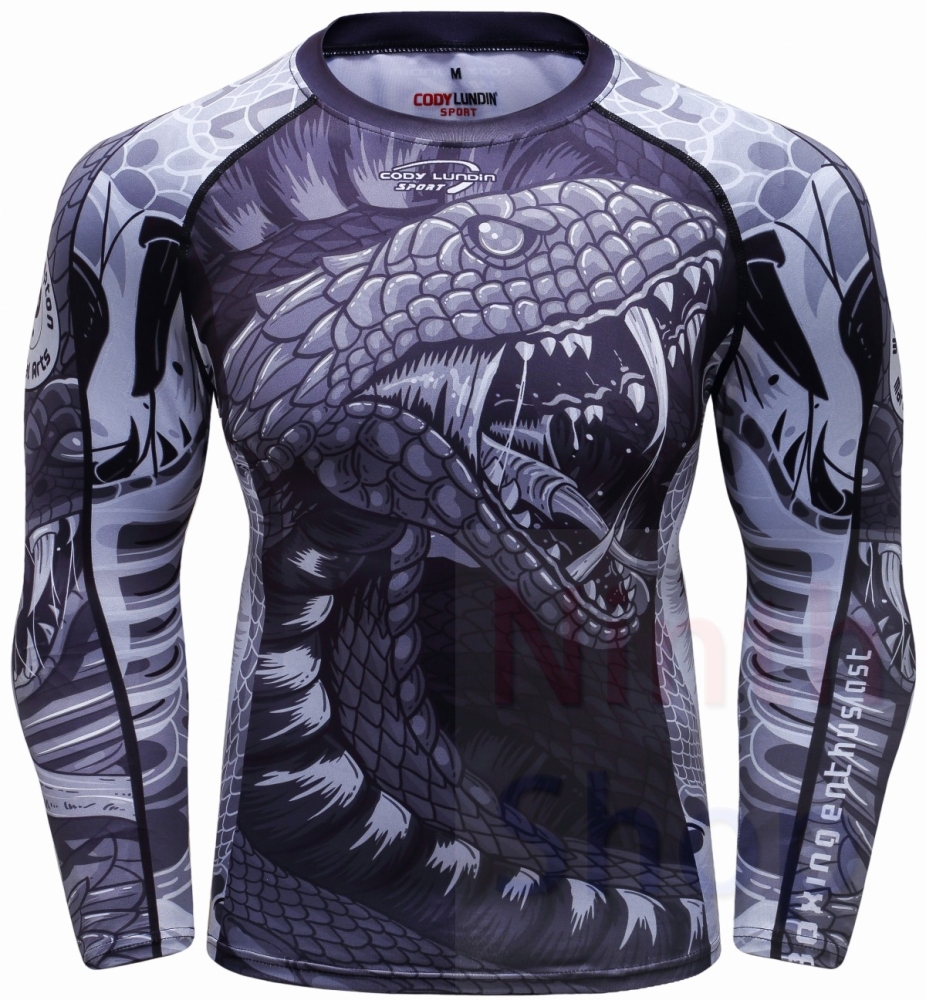 Men's Quick Dry Long Sleeve Clothes 3D Digital Printing Men's Tight Training Exercise Fitness Running Outdoor Shirt