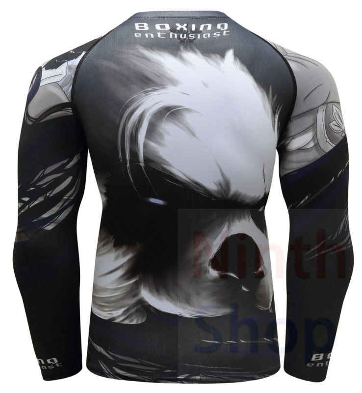 Men's Quick Dry Long Sleeve Clothes 3D Digital Printing Men's Tight Training Exercise Fitness Running Outdoor Shirt