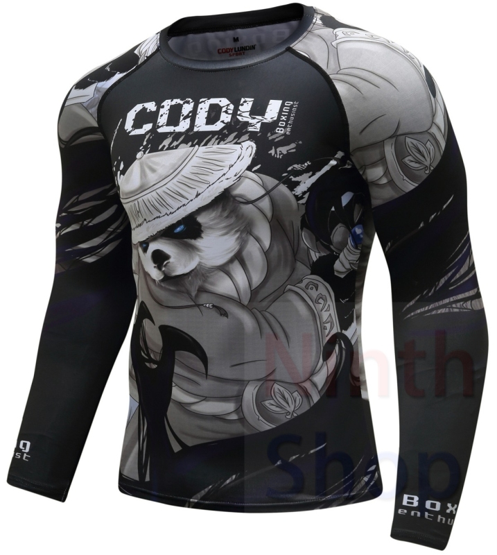 Men's Quick Dry Long Sleeve Clothes 3D Digital Printing Men's Tight Training Exercise Fitness Running Outdoor Shirt