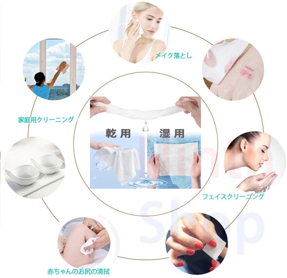 使い捨てタオル クレンジングタオル 化粧用コット 敏感肌 顔拭きシートメイク落とし 旅行と出張洗顔タオル 乾湿両用 コットン100% 毛羽立ちなし多用途コットン ロール式 80枚入