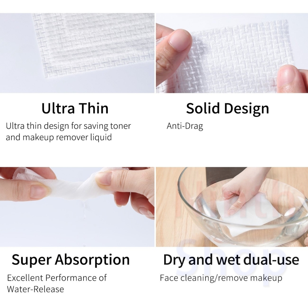 洗顔タオル使い捨てタオル 敏感肌 顔拭きシート乾湿両用タオル クレンジングタオル 美容タオル コットン100% 毛羽立ちなし 旅行多目的コットン 300枚入 3バック