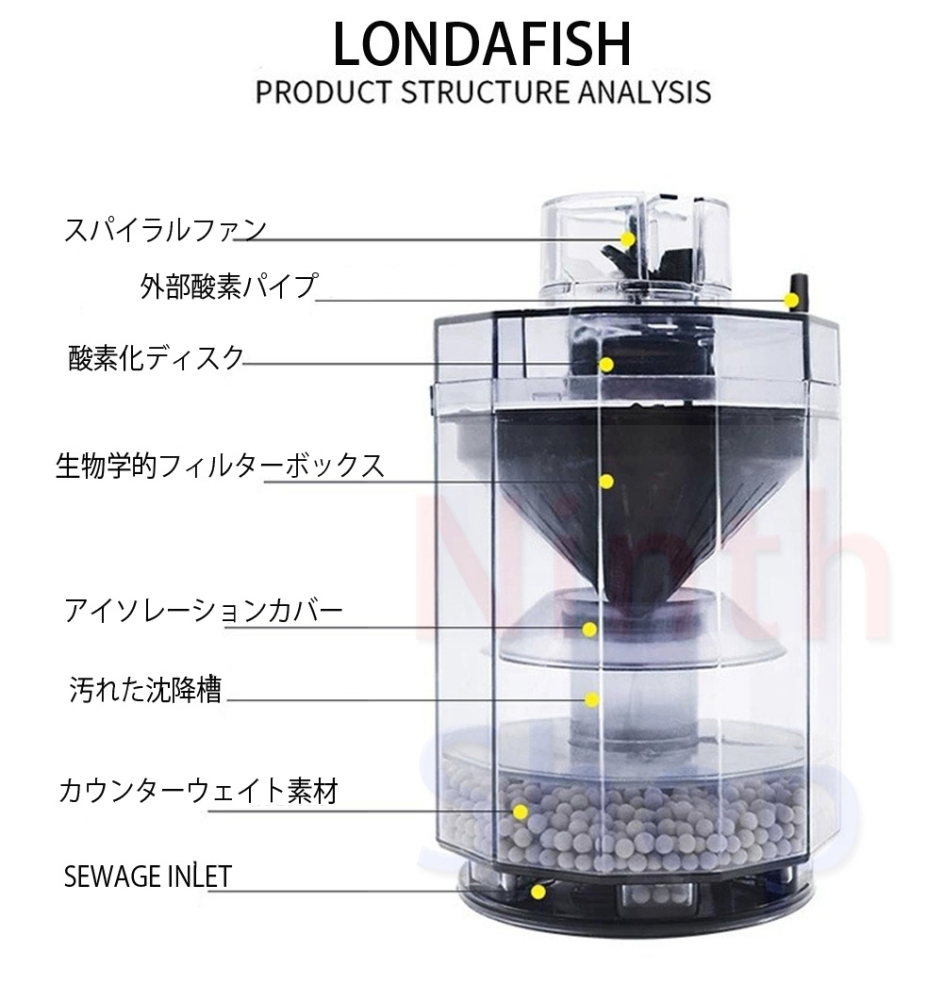 水槽フィルター 水族館魚便吸引コレクター 自動吸引クリーナー アクセサリー 魚のうんちクリーナー 水槽ろ過装置 魚飼育用 水質改善 酸素提供