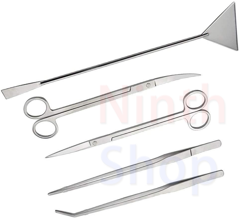 水草トリミングセット熱帯魚水草セット アクアリウム ピンセット ハサミセット フラッター 水族館用 ブラック クリスマスプレゼント ススチール製多機能5点セット