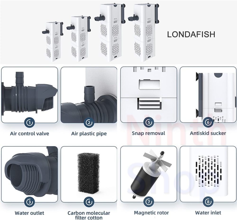 水槽フィルター 水槽ポンプ フィルター式水中ポンプ 酸素増加フィルター 水槽用ウォーターポンプ ろ過ポンプ 水循環