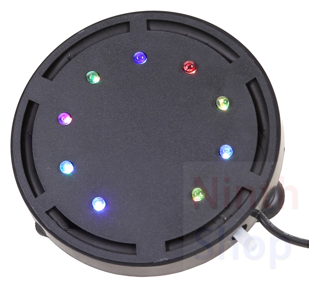 水槽ライト 水族館エアストーン 気泡ライト 水族館空気石 エアーポンプ 酸素補給 水槽装飾 気泡盤 LED水槽ライト付き多色 吸盤式 丸形