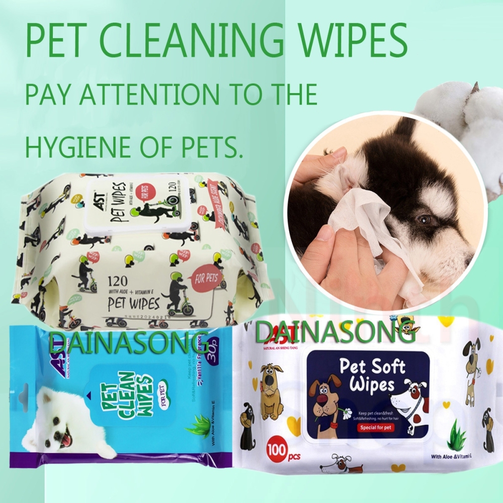 Pet Wipes, Dogs Cats Cleansing & Deodorizing Anal Gland Hygienic Wipe​, Plant-Based Aloe Vera/Nature Hypoallergenic,Deodorizing Grooming Pet Wipes for