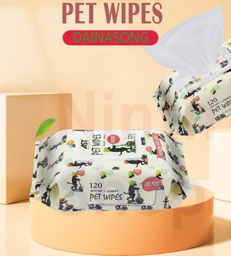 Pet Wipes, Dogs Cats Cleansing & Deodorizing Anal Gland Hygienic Wipe​, Plant-Based Aloe Vera/Nature Hypoallergenic,Deodorizing Grooming Pet Wipes for
