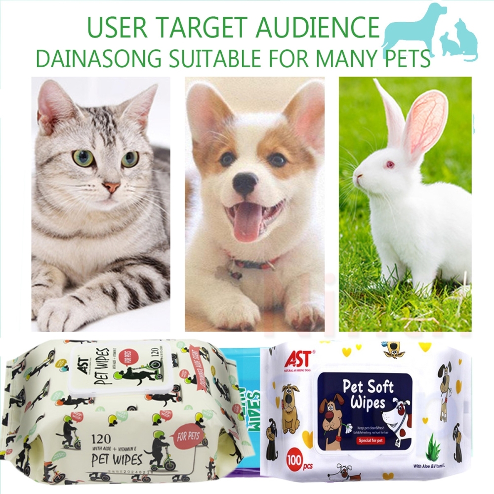 Pet Wipes, Dogs Cats Cleansing & Deodorizing Anal Gland Hygienic Wipe​, Plant-Based Aloe Vera/Nature Hypoallergenic,Deodorizing Grooming Pet Wipes for