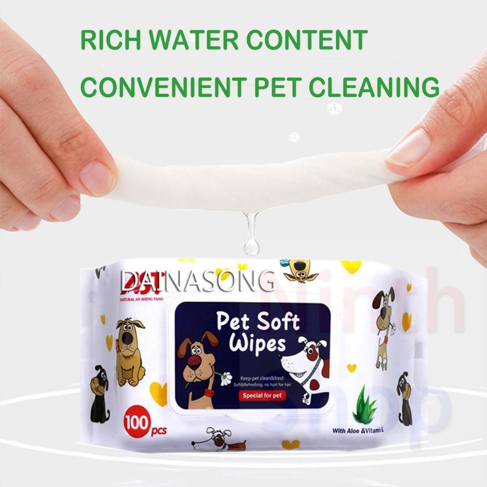 Pet Wipes, Dogs Cats Cleansing & Deodorizing Anal Gland Hygienic Wipe​, Plant-Based Aloe Vera/Nature Hypoallergenic,Deodorizing Grooming Pet Wipes for