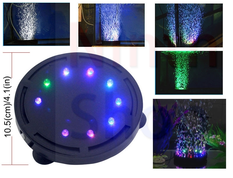 Aquarium Bubble Light Aquarium Air Stone LED Light Air Pump Bubble Stone Lamp