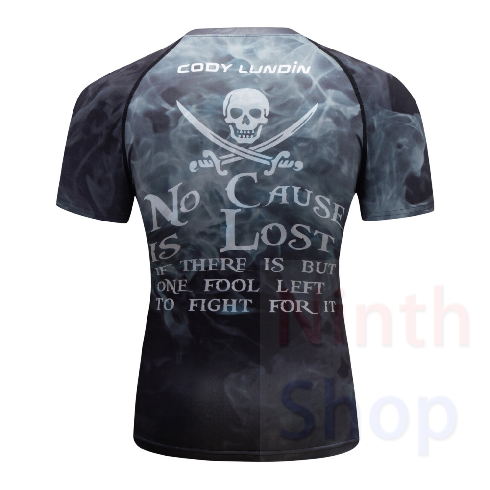 Men's Quick Dry Short Sleeve Clothes 3D Digital Printing Men's Tight Training Exercise Fitness Running Outdoor Shirt