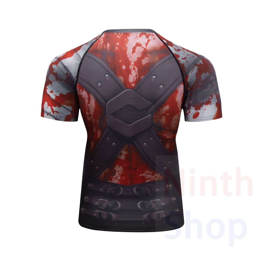 Men's Quick Dry Short Sleeve Clothes 3D Digital Printing Men's Tight Training Exercise Fitness Running Outdoor Shirt