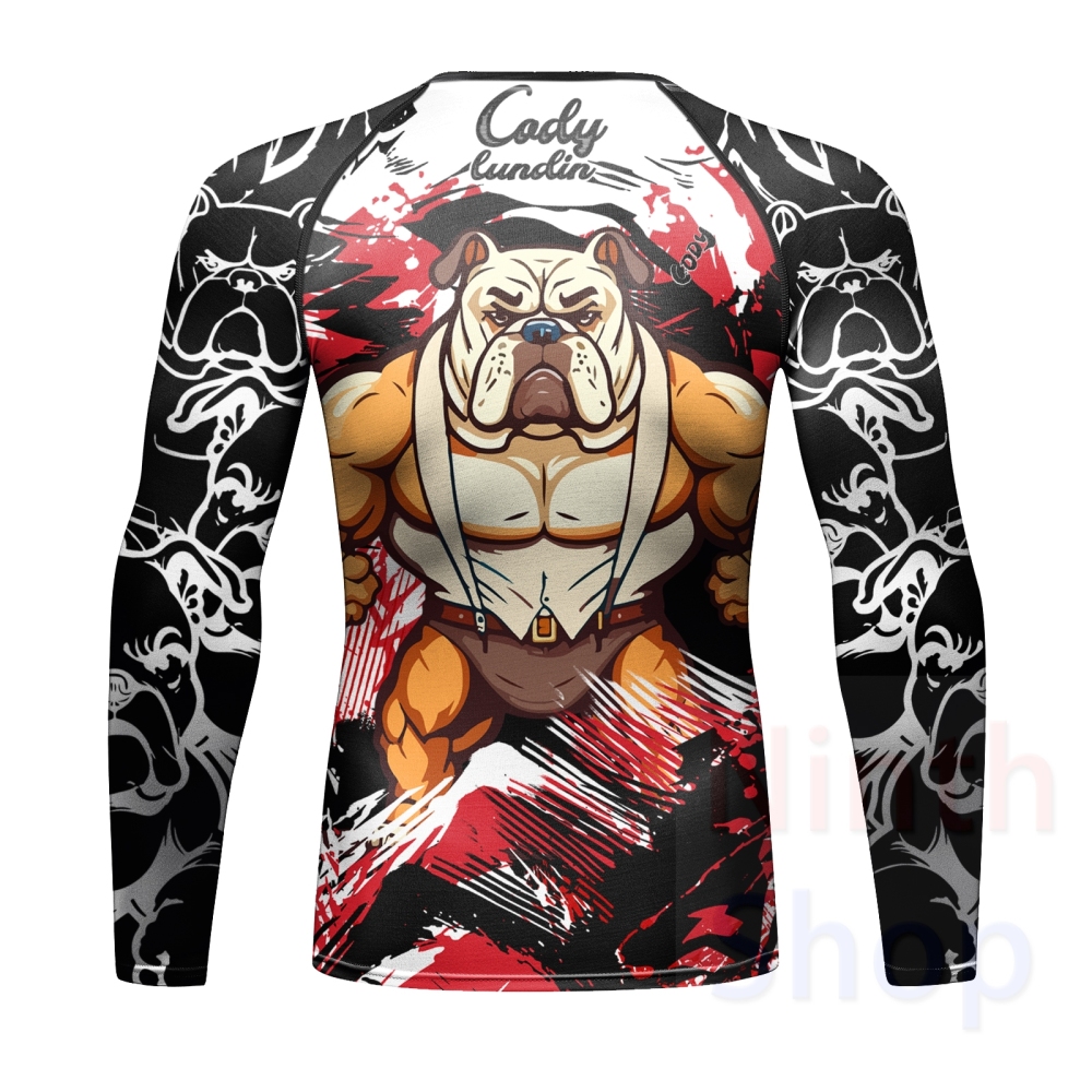Men Long Sleeve Shirt Compression Top Sport T-shirt Cody Print Shirts Cool Dry Base layer Shirt ALL SEASON for Running Training Sweatshirt(23488)