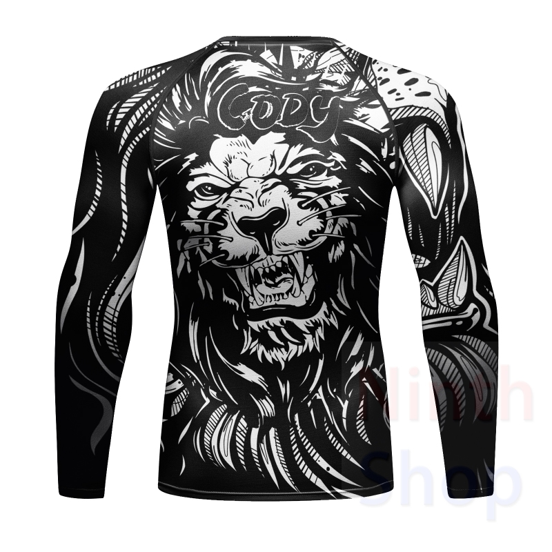 Men Long Sleeve Shirt Compression Top Sport T-shirt Cody Print Shirts Cool Dry Base layer Shirt ALL SEASON for Running Training Sweatshirt(23486)