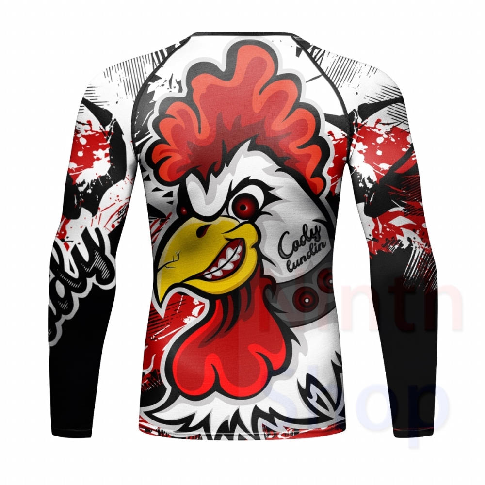 Men Long Sleeve Shirt Compression Top Sport T-shirt Cody Print Shirts Cool Dry Base layer Shirt ALL SEASON for Running Training Sweatshirt(23490)