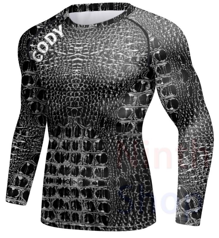 Men Long Sleeve Shirt Compression Top Sport T-shirt Cody Print Shirts Cool Dry Base layer Shirt ALL SEASON for Running Training Sweatshirt(23493)