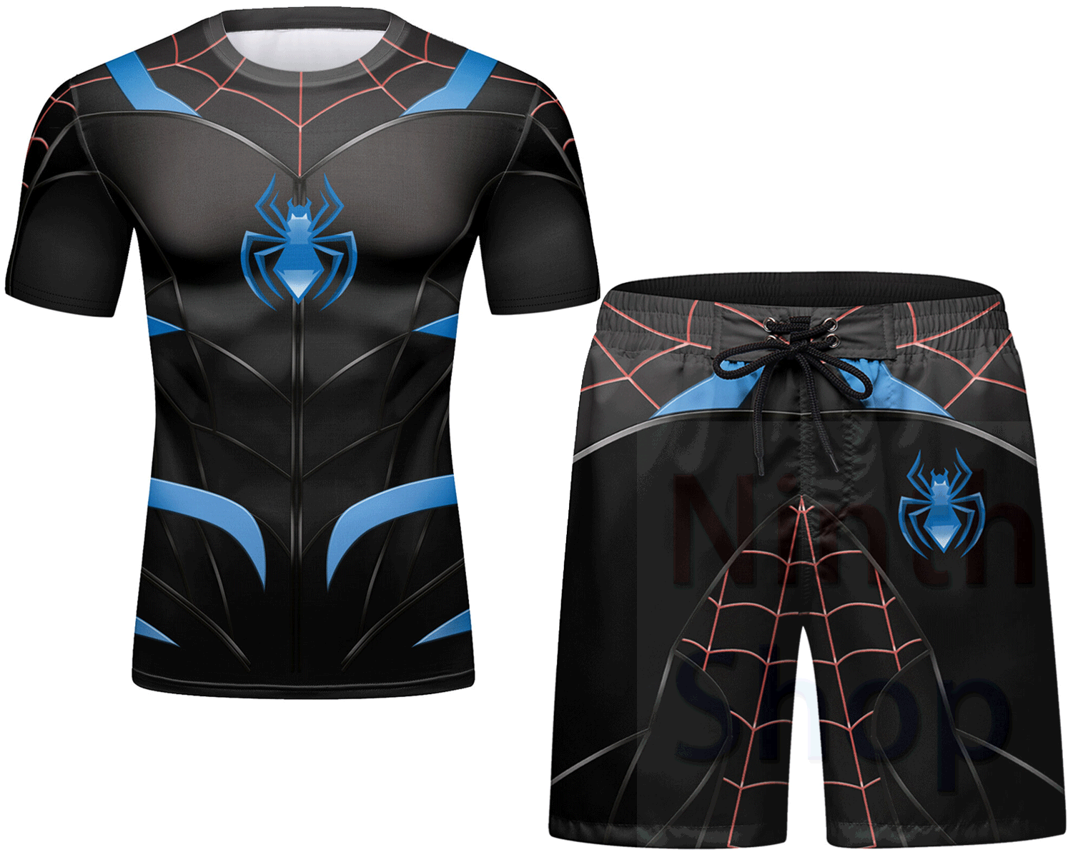 Cody Lundin Men's Compression Set - Short Sleeve Shirt and Short - 2 Piece Casual Top Shorts Set Sports Jogging Set Quick-drying(221540-22122)