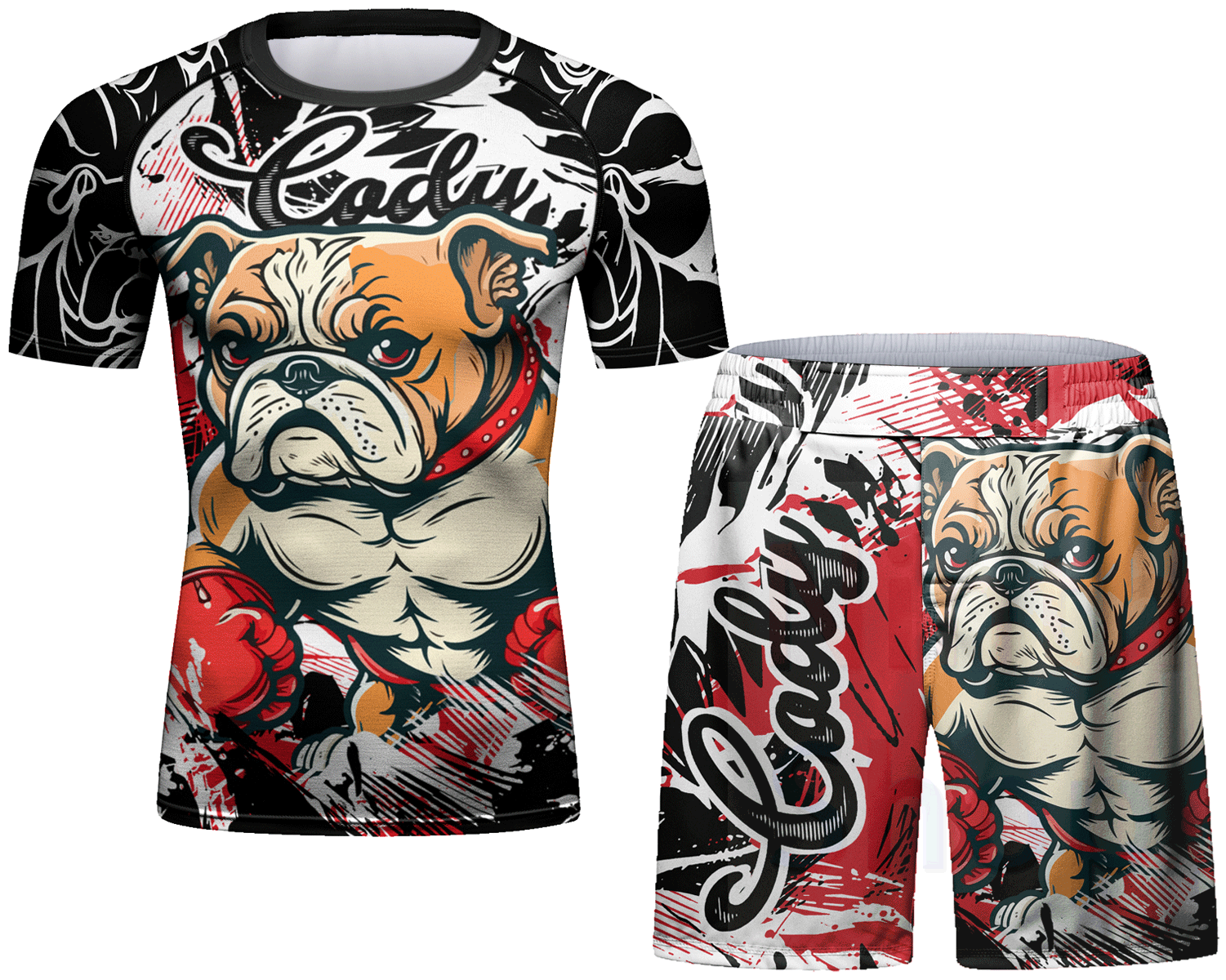Cody Lundin Men's Sports T-shirt and Shorts 2 Pieces Sets Cool Dry Compression Round Collar Summer Fitness Sports Suit(231566-23190)