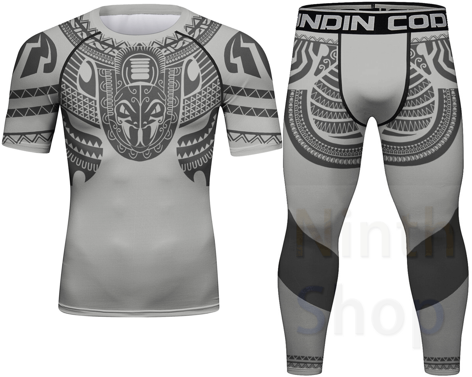 Cody Lundin Men's Sports T-shirt and Pants 2 Pieces Sets Fast Dry Compression Round Collar Summer Fitness Sports Suit(221547-22241)